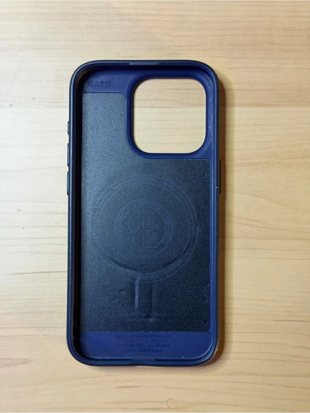 Blue Textured Protective iPhone 15 Pro Case - Spigen